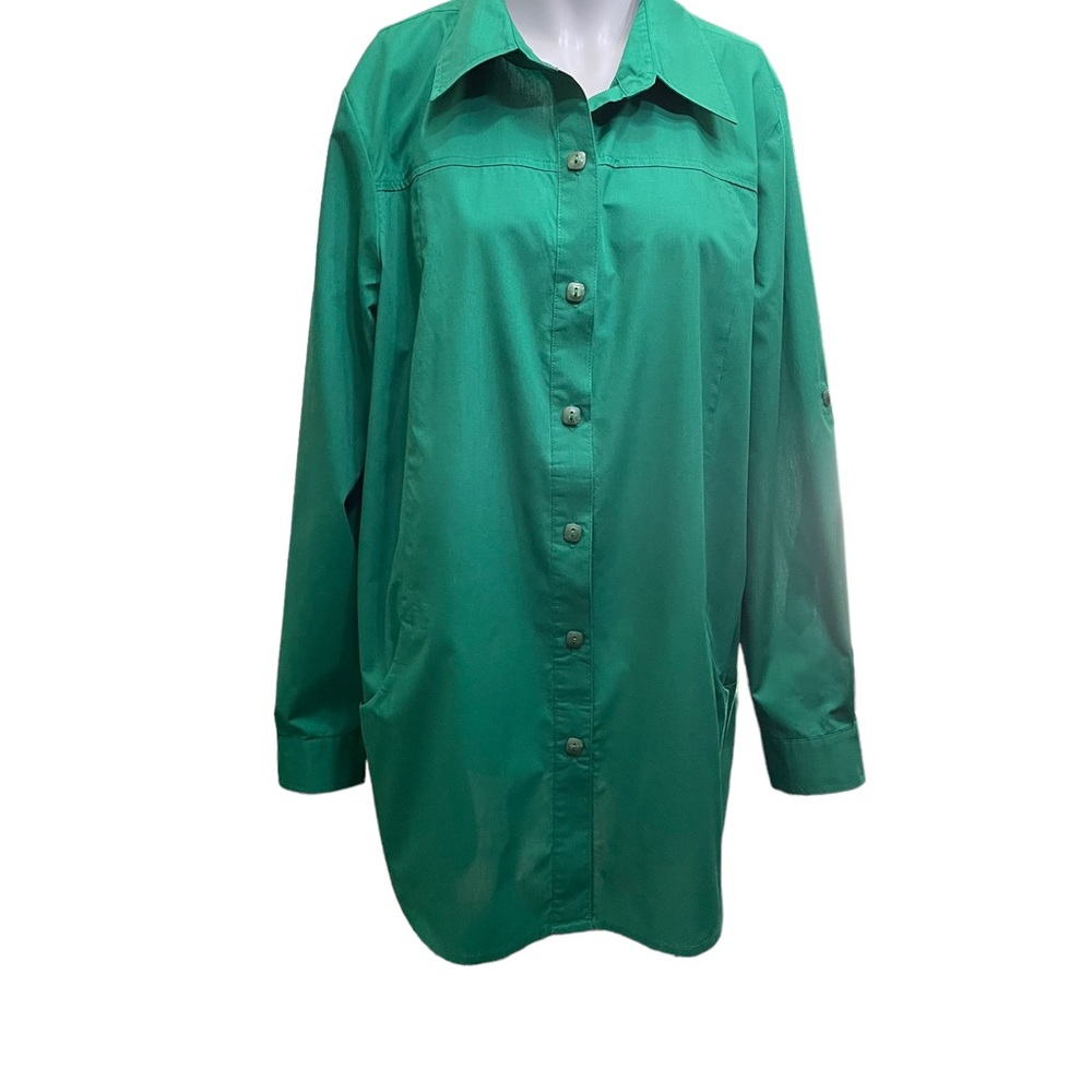 Joan Rivers women’s blouse green size Large cotton/polyester